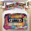1PC Music, guitar Theme Bedding Quilt Set Quilt Cover Pillowcase Home Decoration Birthday Gift (1 * duvet cover + 2 * pillowcase, without core)