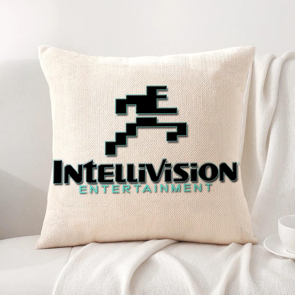 Fashion I-Intellivision Cushion Cover Natural Linen Organic Fabric Double-Sided Printing Sofa Home Decor Gift Pillow Cover