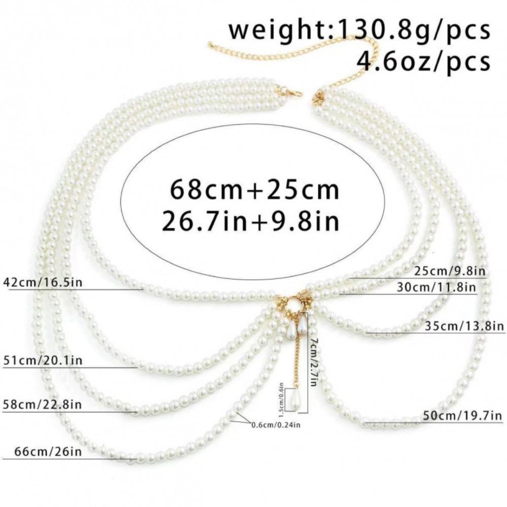 Tassel Waist Chain Belt Geometric Beads Chain Belt Fashion Pearl Waist Chain Body Jewelry
