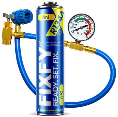 Fixfy 2In1 500Ml Air Conditioning Refill Kit - Large Can + R134A Hose