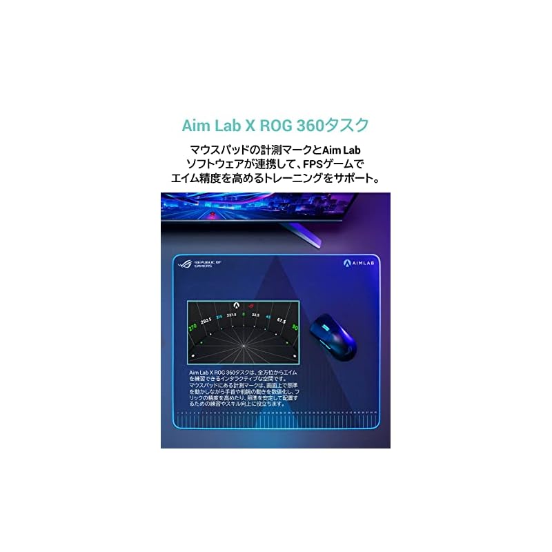 ASUS ROG Hone Ace Aim Lab Edition Gaming Mousepad (Large/Aim Lab X ROG 360 Task/Hybrid Cloth Material/Nano Coating/Anti-Fray Stitching/Rubber