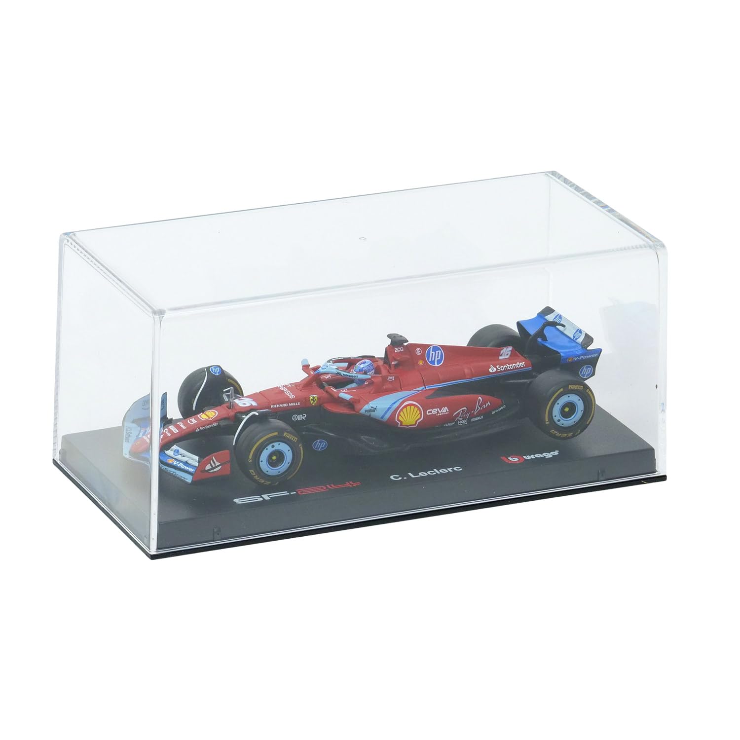 

Kyosho BURAGO Scale Ferrari Miami GP 2024 16 Leclerc with Clear Finished 1/43 SF-24 No. C. Driver, Case, Product, 18-36843LMIA