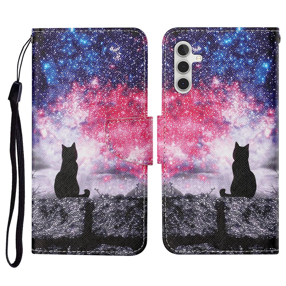 Phone Case For Samsung Galaxy S26 / S26 Pro Pattern Printing Protective Leather Folio Phone Cover with Wrist Strap