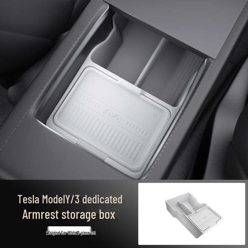

Органайзер для зберігання в підлокітнику та аксесуари для Tesla Model Y 284.7*171.4*107.6 mm білий
