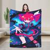 Soft Warm BlanketBoy Girl Camping Kasane Teto Character Throw Blanket  Flannel Bedspread For Couch Street Trend Sofa Bed Cover