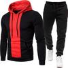 Men's Fashion Casual Hoodie Set Sports Middle Color Blocked