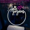 Hello Gorgeous Neon Sign for Wall Decor USB Powered LED Neon Light Mirror Sign with Adjustable Brightness Light Up Sign for Bedroom Girls Rooms