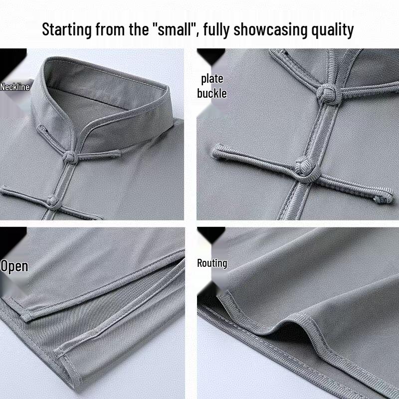 Ice Silk Unisex Tai Chi Clothing Set - Short Sleeve for Spring/Summer Practice