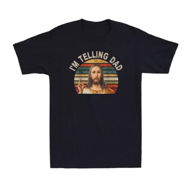 I m Telling Dad Funny Religious Faith Christian Jesus Meme 100% Cotton Tee XXL