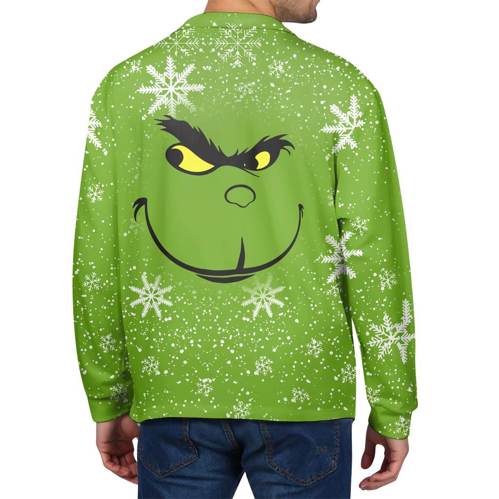 Herre Casual Juleprint Knapper Langermet Skjorte