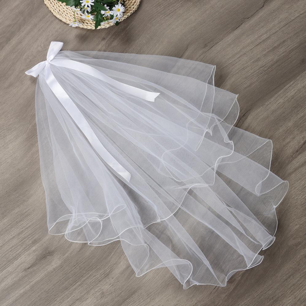 New Two Layer Short Simple Photo Veil With Comb Wedding Veil Women's Tulle Bridal Veil
