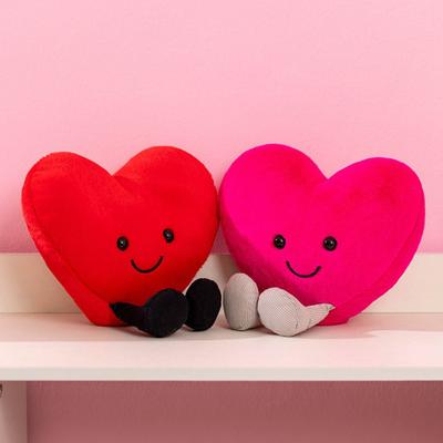 Muñeco de Peluche Relleno de Algodón PP Almohada de Corazón para el Día de San Valentín Romántico Rojo Amor Juguete de Peluche para Decoración del Hogar