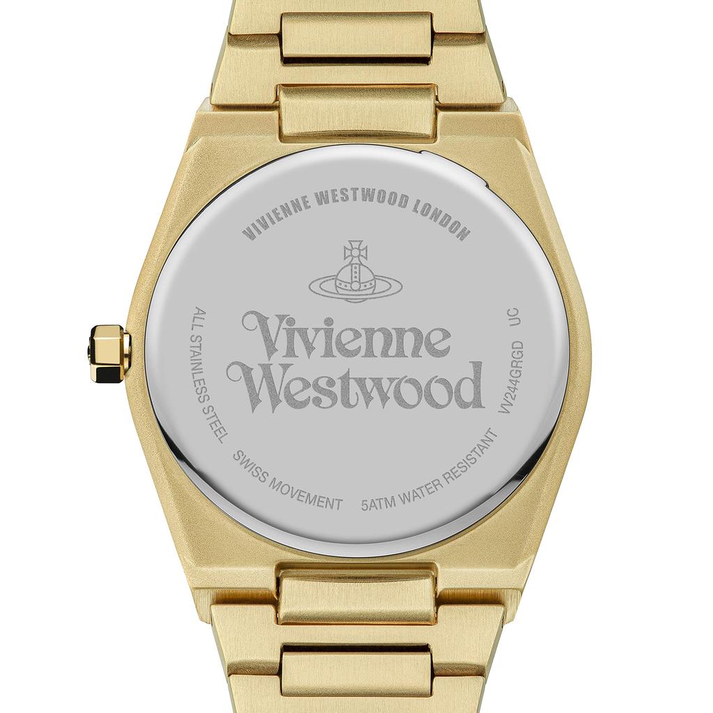 Vivienne Westwood Charterhouse Watch, VV244GRGD, Grey Dial, Gold-Tone Stainless Steel Bracelet, 39.5mm, Women's