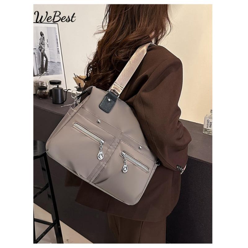 

Large Capacity Lightweight Casual Nylon Cloth Crossbody Bag рожевий