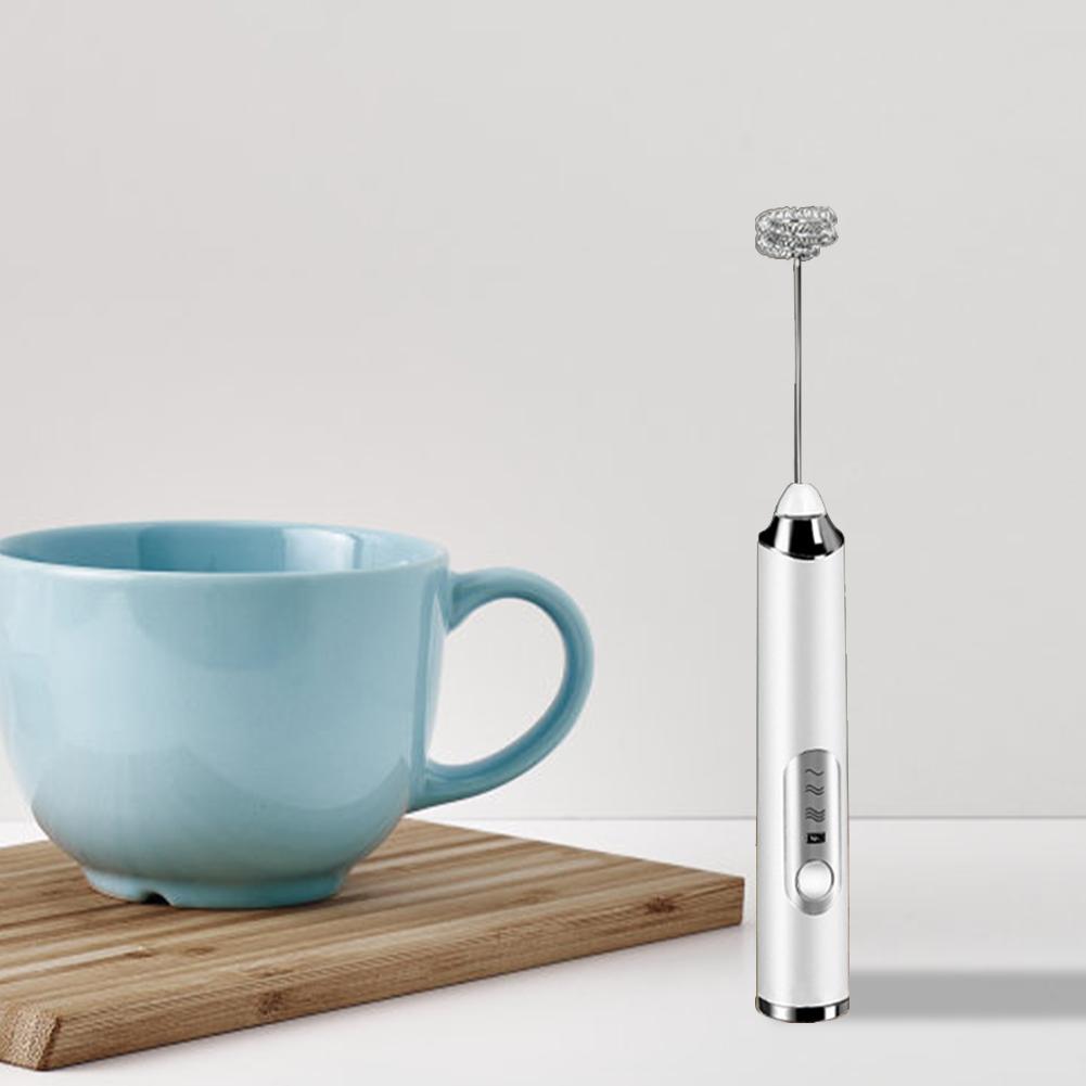 Portable Electric Whisk Mixer Rechargeable Stainless Steel Mini Coffee Maker for Household Kitchen Use