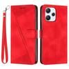 Leather Protective Cover for Xiaomi Redmi 12 4G,Triangle Imprint Wallet Stand Phone Case with Strap