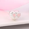 Sterling Silver Pink Bow Heart DIY Braided Rope Beads