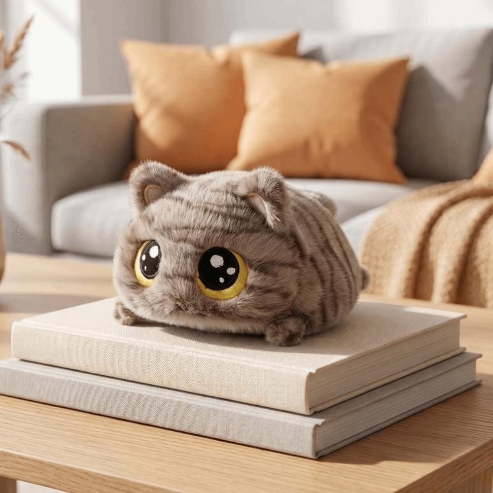 Fluffy Soft Big Eyes Cat Plush Doll Round Stuffed Animals Cat Round Plush Toys Home Decoration