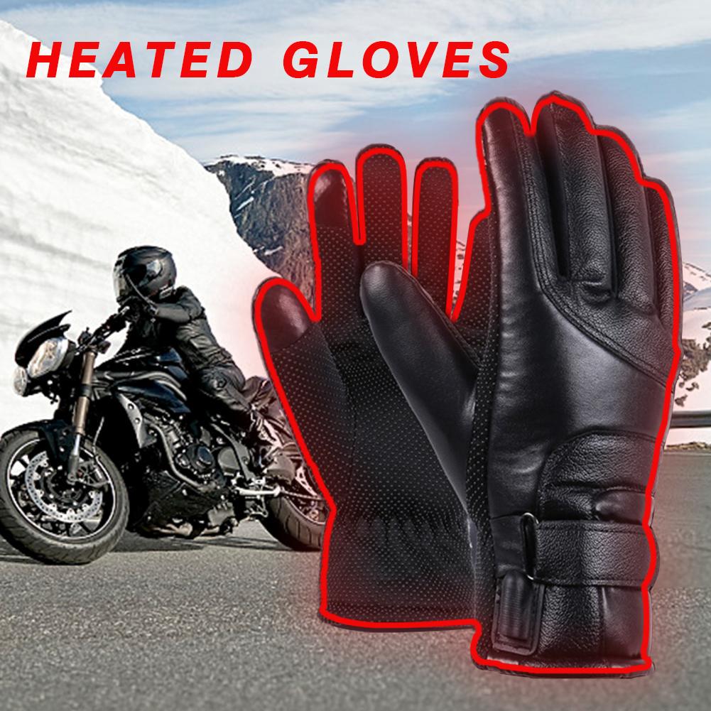 Motorcycle Electric Heated Gloves Waterproof Windproof Cycling Skiing Warm Heating Gloves USB Powered For Men Women
