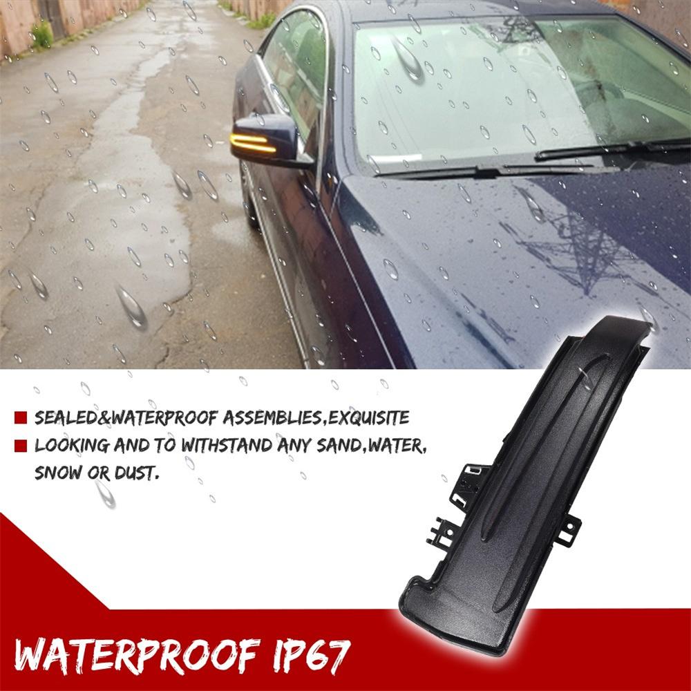 Smoke Sequential LED Side Mirror Lights Turn Signal Fit For Mercedes Benz etc