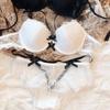 Sexy Hollow Women Underwear Summer Lace Embroidery Push Up Bra Set Bow Decoration Youth Lingerie Romantic Bras Panties Set