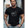 Men'S Summer Casual Short-Sleeve T-Shirt with a Easy Cat Design