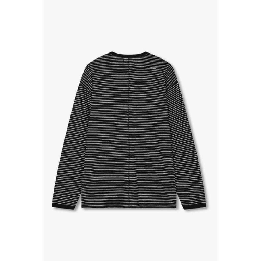 STUDIO TOMBOY Henry Neck STripe Long Sleeve T shirT  910622222cT 