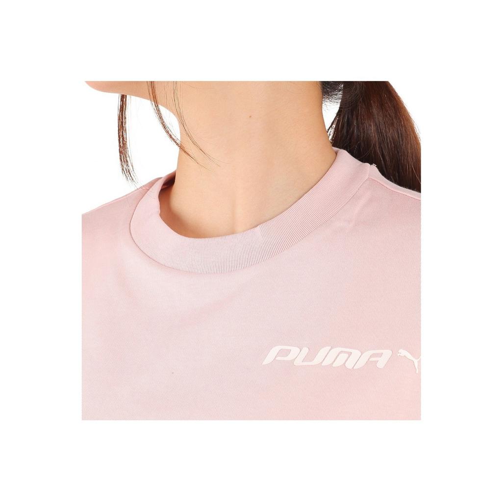 Puma Core Heritage Letter Pattern Sport Short Sleeve T-Shirt Women Tops Pink 680702-47