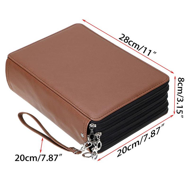 PU Material Large Capacity Pencil Case 200 Holes Student Stationery Bag Art Painting Supplies Roll Up Pen Curtain