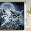 3D Night Starry Sky Moon Earth Shower Curtain Decor Curtain Space Universe Waterproof Belt Hooks Shower Curtains Douchegordijn
