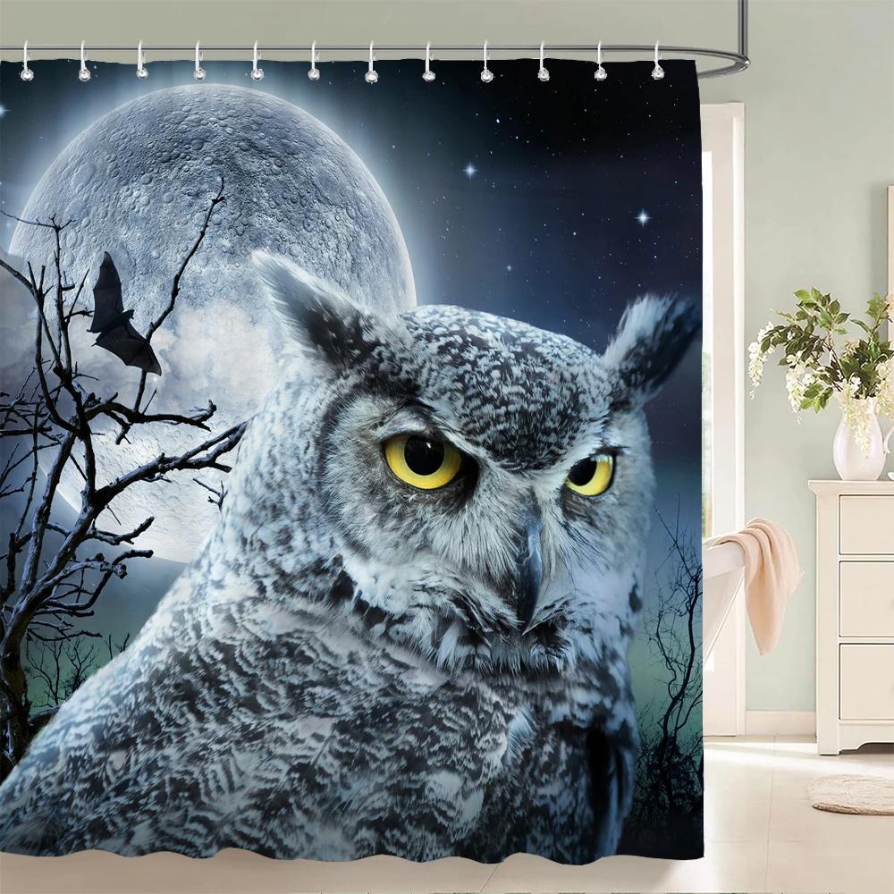

3D Night Starry Sky Moon Earth Shower Curtain Decor Curtain Space Universe Waterproof Belt Hooks Shower Curtains Douchegordijn W60H190(CM)-1 Pcs