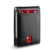 Carbon Fiber RFID Card Holder: Multi-Card Slots, Money Clip, Coin Purse, and Microfiber Leather Credit Card Sleeve for Men.