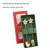Christmas Cartoon Stainless Steel Spoon & Fork Set – Festive Cutlery with Gift Box