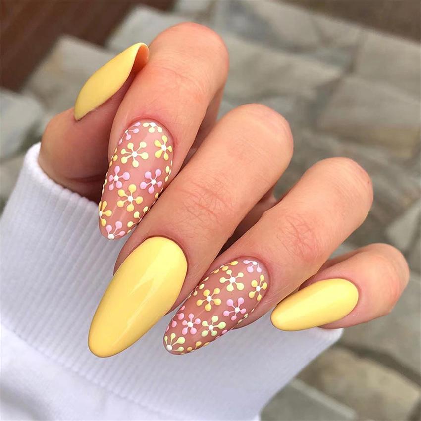 24Pcs Pink Matte French Leopard Square Coffin Press On Nails Artificial Acrylic Fake Nails For Women