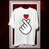 K Pop Heart Kpop Symbol Hand Fingers I Love Music Shirt Women Unisex Casual Cotton Printed T Shirts Adult Fashion Ropa Hombre