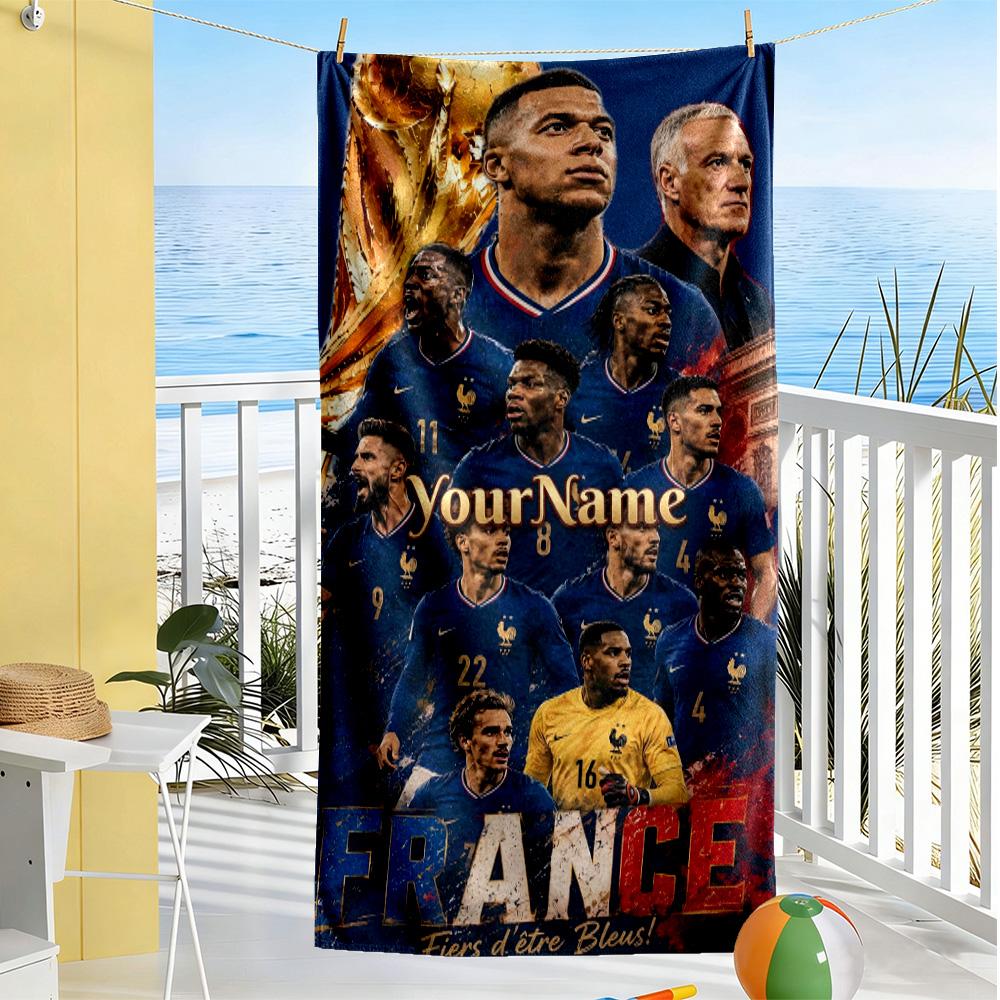 Mbappe Personalized Text Beach Towel Super Soft & Absorbent Suitable for Sports Travel Swimming Yoga Bathroom Beach And Pool