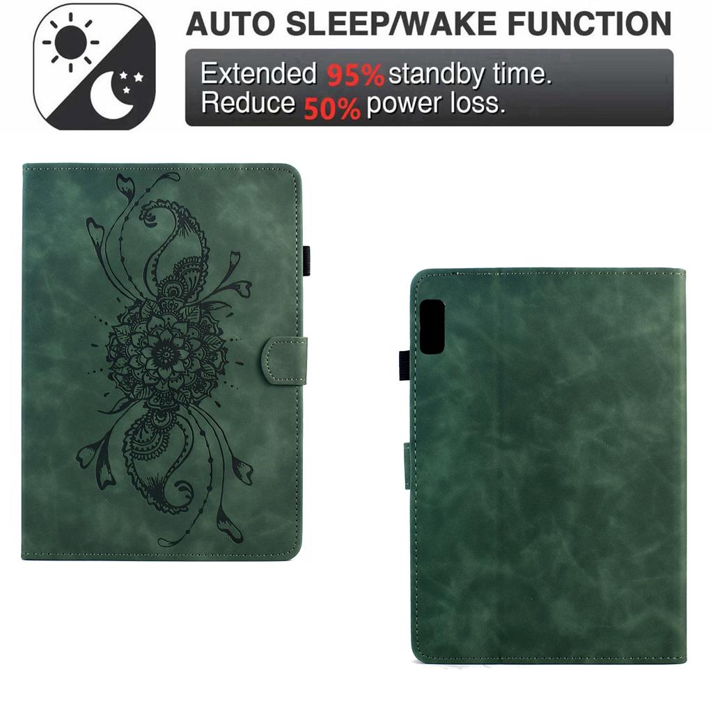 For Lenovo Tab M9 TB-310FU Case Mandala Imprinted Leather Tablet Cover with Card Slots