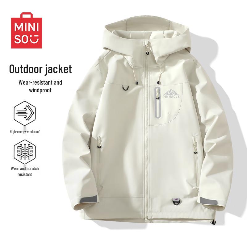 

MINISO Men s Outdoor Windproof Waterproof Hooded Jacket M