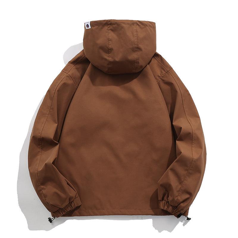 Autumn and Winter Outdoor Jacket Cotton-padded Jacket Double Zipper Japanese Men's Loose Hooded Waterproof Mountaineering Jacket Jacket Men's Jacket