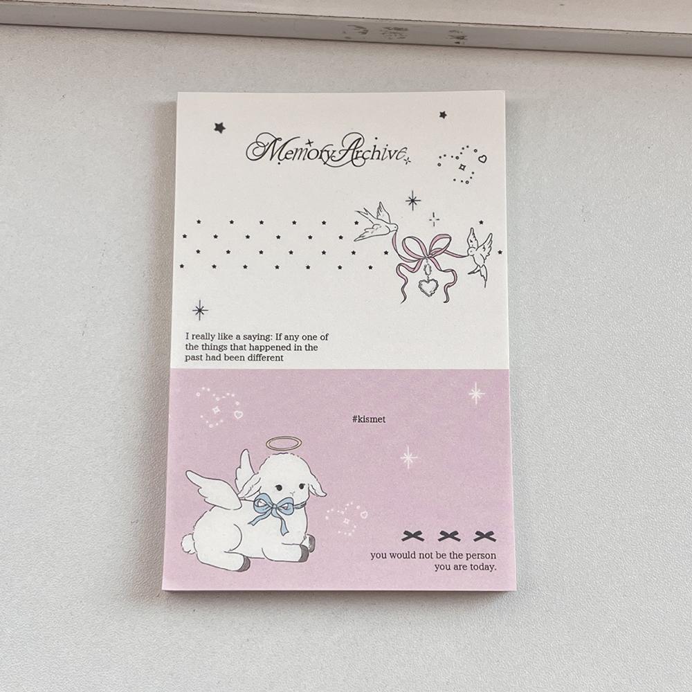 50 sheets Lucky Angel A7 Memo Notebook can be torn, non stick, portable memo pad, and portable notebook