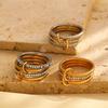 LATS Gold-plated Stainless Steel Multi-layered Contrasting Stacking Rings for Women Hand Jewelry