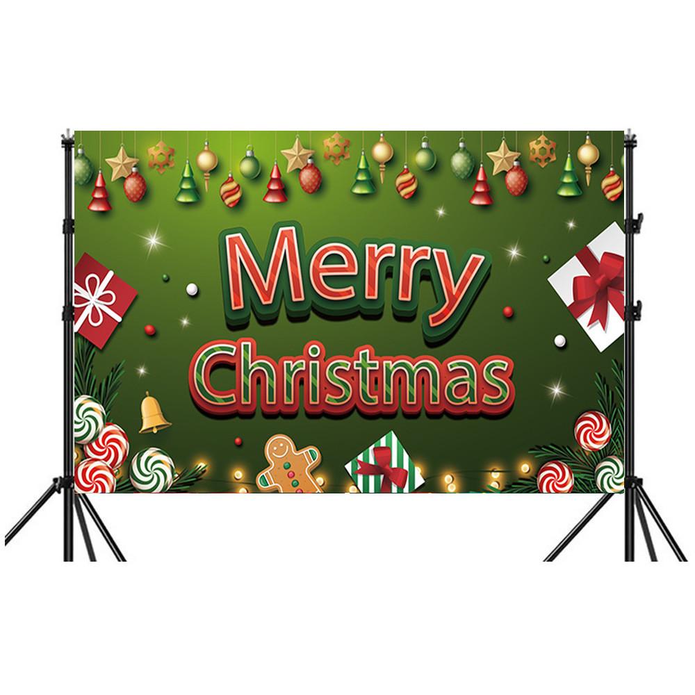Christmas Background Banner Polyester Festival Party Decor For Holiday Event