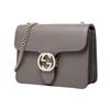 Gucci GG Interlocking Mini Crossbody Bag Grey Leather Gold Hardware Daily Use 510304-CAO0G-1226