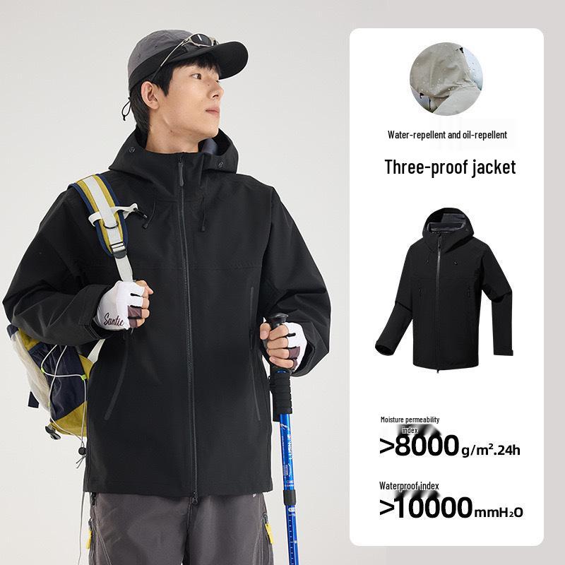 Unisex Bird House Hard Shell Windbreaker Jacket - Single-Layer, Waterproof, Windproof, Outdoor Mountaineering Coat. 3XL
