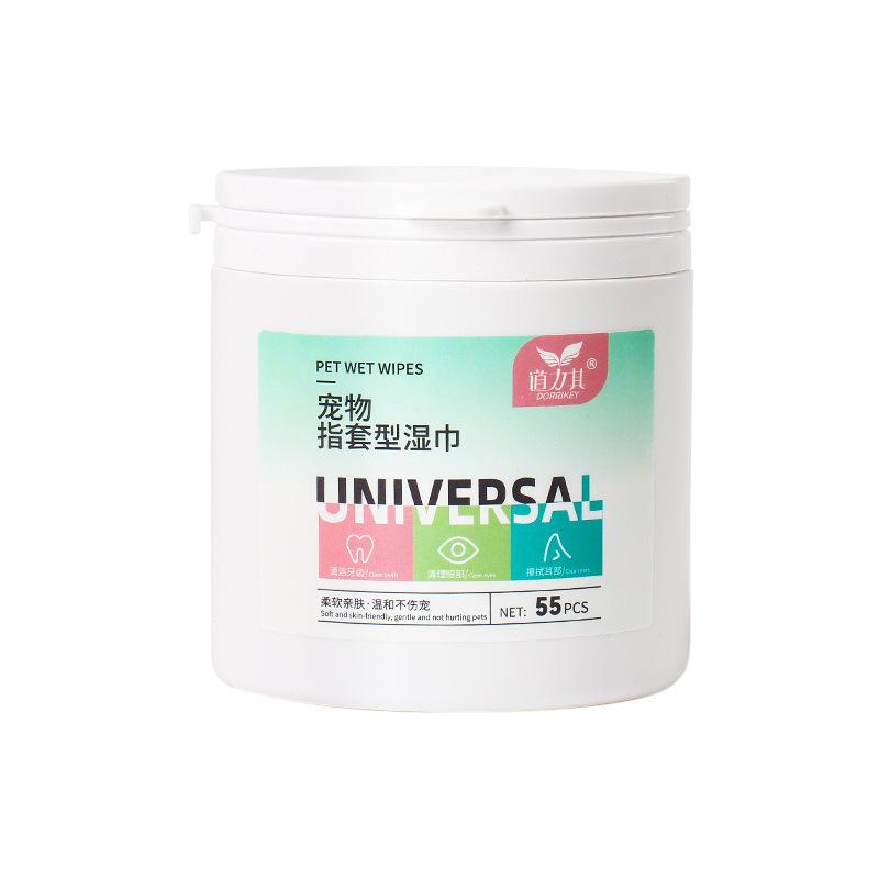 Doliqi Pet Finger Cots and Wet Wipes for Dog and Cat Oral Care Freshen Breath