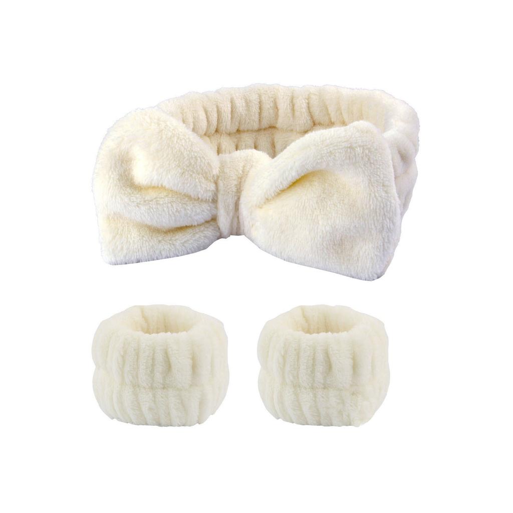 Spa Cosmetic Headband Bow Hair Band for Women Girls Makeup Washing Face Yoga Sports Fluffy Skincare Shower Head Wraps Elastic