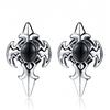 Unisex Stainless Steel Vintage Gothic Punk Cubic Zircon Stud Earrings for Men Women Hypoallergenic Surgical Steel Jewelry Gifts