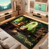 Nature Library Travel Theme Crystal Velvet Floor Rug Personalized Custom Name Text Warm Carpet Home Decoration