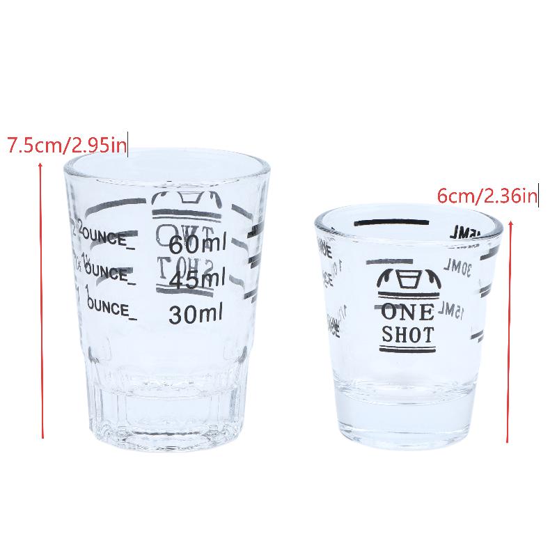45/60Ml Thickened Glass Measuring Cups With Measurement Marks Perfect For Coffee Brewing Cocktail Mixing Home Bar Appliances