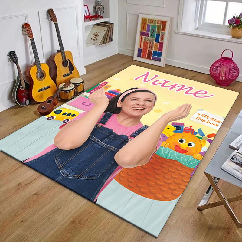 Tappetino Personalizzato Ms Rachel Mat con Nome, Tappeto Lavabile in Poliestere per Ingresso Interno, Regalo per Natale, Pasqua, Giorno del Ringraziamento